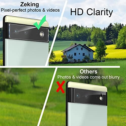 Zeking [2+2] חבילה עבור Google Pixel 6A פרטיות מגן מסך זכוכית מחוסמת ומגן עדשות מצלמה, [אנטי-סקרט] HD Clarity